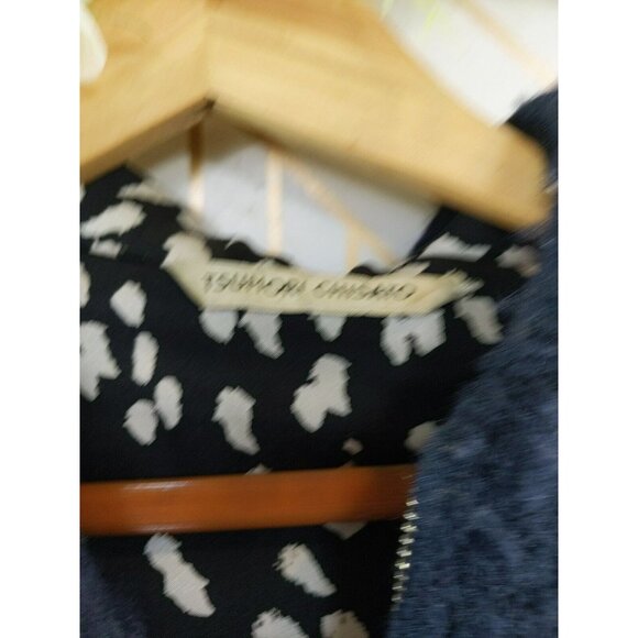 TSUMORI CHISATO Women's Navy Blue Coat Wool Ladies Zip Up Hooded Size 2 - Picture 7 of 13